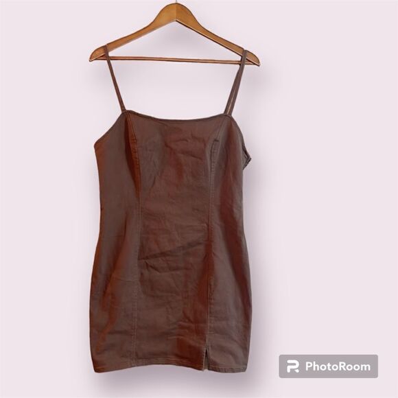 DIVIDED Fitted Brown Dress Side Zip *NEW* - Picture 1 of 9
